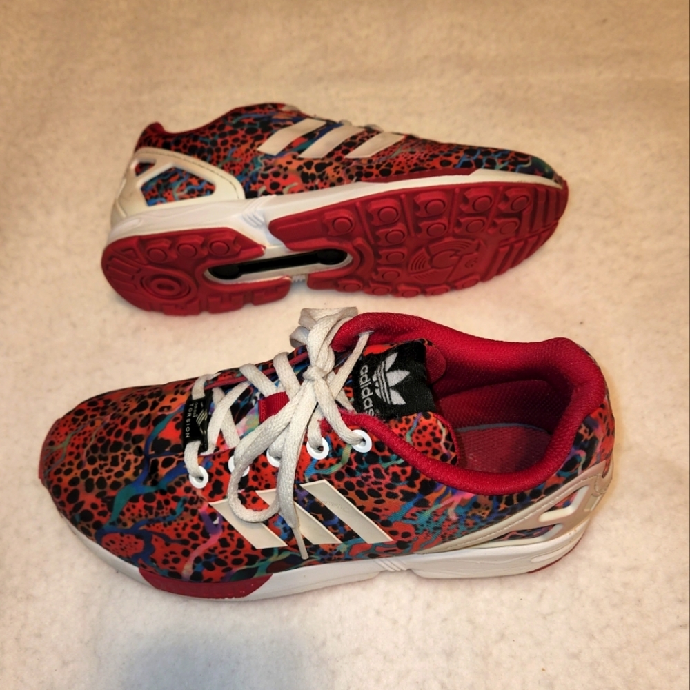 Adidas Torsion ZX Flux Watercolor Cheeta Print Womens Shoes